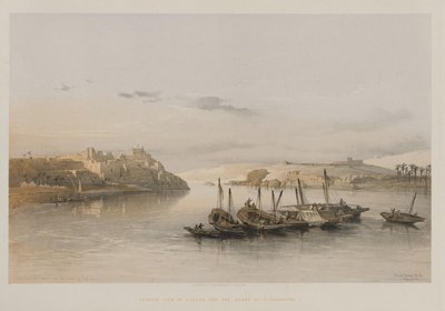 मिस्र और नूबिया, खंड II: एसुआन का सामान्य दृश्य और हाथी का द्वीप, 1848। द्वारा लुई हागे