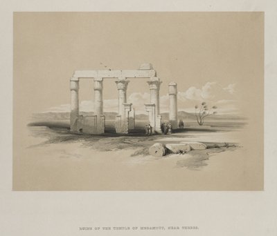 मिस्र और नूबिया, खंड II: 1847 में थेब्स में मैडमौड के मंदिर का अवशेष। द्वारा लुई हागे