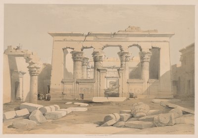 मिस्र और नूबिया: खंड I - नंबर 28, 1838 के कलाबशी मंदिर का पोर्टिको। द्वारा लुई हागे