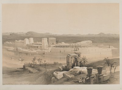 मिस्र और नूबिया, वॉल्यूम I: फिलै के द्वीप का सामान्य दृश्य, नूबिया, 1846। द्वारा लुई हागे
