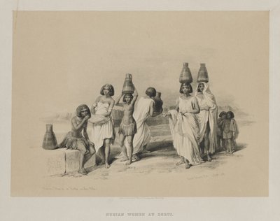मिस्र और नूबिया, वॉल्यूम I: नुटियन वीमेन एट कॉर्टी, द नाइल, 1847। द्वारा लुई हागे