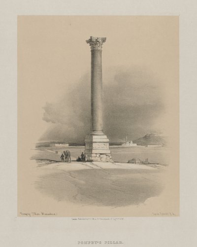 मिस्र और नूबिया, वॉल्यूम I: पोम्पी पिलर, अलेक्जेंड्रिया, 1846। द्वारा लुई हागे