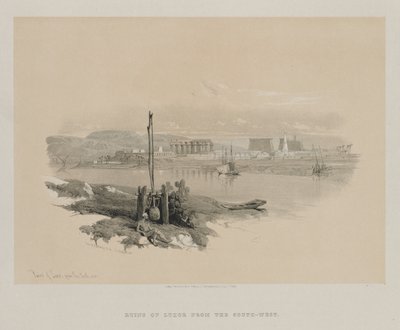 मिस्र और नूबिया, वॉल्यूम I: दक्षिण-पश्चिम से लक्सर के खंडहर, 1846। द्वारा लुई हागे