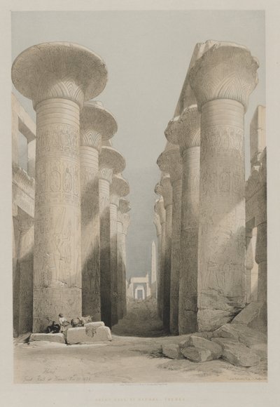 मिस्र और नूबिया, वॉल्यूम I: थेब्स, ग्रेट हॉल ऑन कार्नाक, 1848। द्वारा लुई हागे