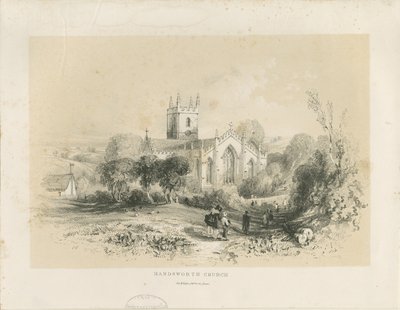 हैंड्सवर्थ चर्च: लिथोग्राफ, एनडी [1806-1885] द्वारा लुई हागे