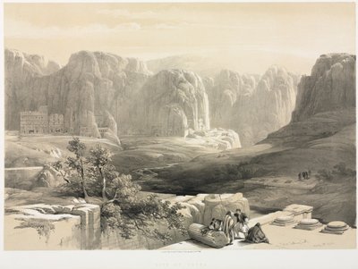 पवित्र भूमि, सीरिया, इडुमिया, अरब, मिस्र और नूबिया वॉल्यूम। III: पेट्रा, लुकिंग साउथ, 1842। द्वारा लुई हागे