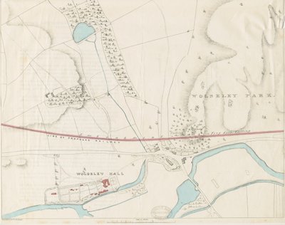 वॉल्स्ले हॉल: टिंट के ऊपर लिथोग्राफ, एनडी [1806-1885] द्वारा लुई हागे