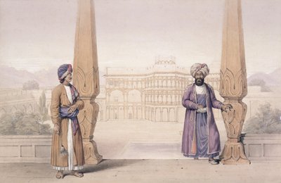 कैन्डहर के पैलेस में एक डोरैनी नोबल और उनके परिचारक, कैप्टन लॉकर विलिस हार्ट द्वारा लिखित &39;वर्ण और वेशभूषा अफ्गूचिस्तान&39; से, 1843 में प्रकाशित द्वारा लुइस हेग