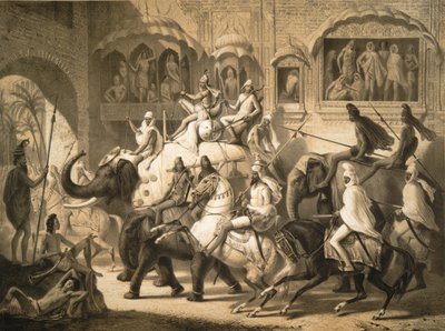 लाहौर की एक सड़क (मार्च 1842) द्वारा लुई हेनरी डी रूडर