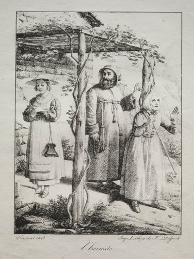 द हर्मिट, 1818। द्वारा लुईस मेरी जीन हर्सेन्ट
