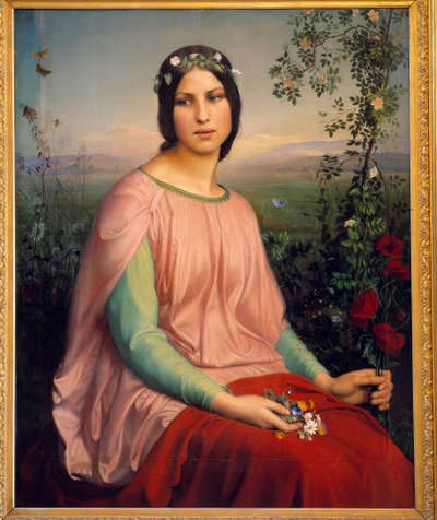 खेत के फूल। ऐनी फ्रेंकोइस लुई जनमोट द्वारा पेंटिंग (1814-1892) द्वारा लुई जन्मोट