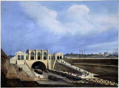 पेरिस से सेंट जर्मेन तक रेलवे - अर्नौटा द्वारा "पेरिस एन 1837" में द्वारा लुइस जूल्स अर्नौट