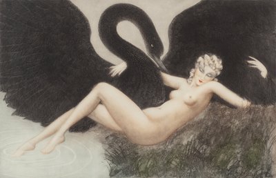 लेडा और हंस, 1934। द्वारा लुई जस्टिन लॉरेंट इकार्ट