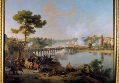जनरल बोनापार्ट ने इटली के पहले अभियान (1796-1797) के दौरान लोदी के पुल (10 मई 1796) की लड़ाई के लिए अपने आदेश दिए, लुई फ्रेंकोइस लेज्यून (1775-1848) 19 वीं सदी के सूर्य द्वारा पेंटिंग। 1,85 x 2,40 वर्ग मीटर द्वारा लुई लेज्यून