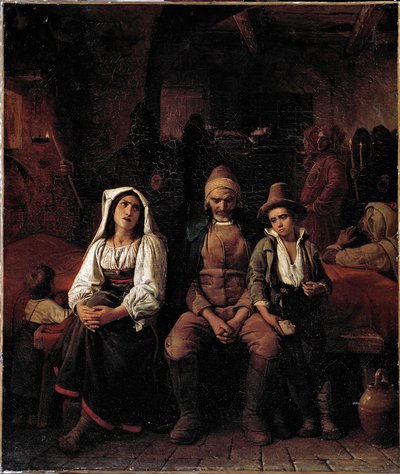 लुई लियोपोल्ड रॉबर्ट (1794-1835) द्वारा रोमन कंट्री पेंटिंग में अंतिम संस्कार - जीन गैलेरिया डी'आर्टे मॉडर्न इटली द्वारा लुई लियोपोल्ड रॉबर्ट