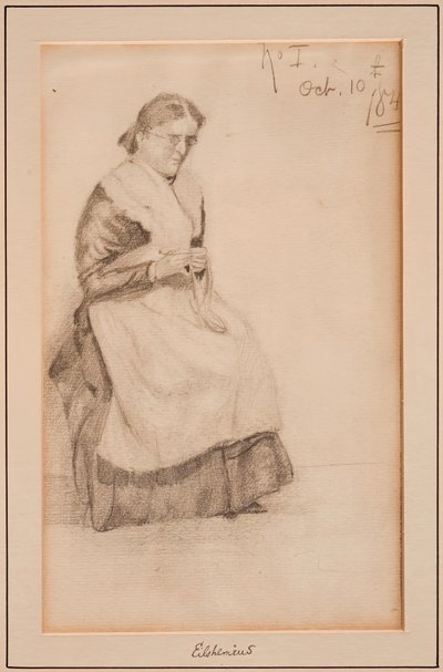 बुनाई, 1884। द्वारा लुई मिशेल एल्सहेमियस