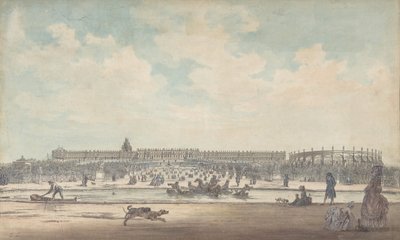 1779 में गार्डन से देखा गया चेतो डे वर्सेल्स। द्वारा लुई निकोलस डी लेस्पिनसे