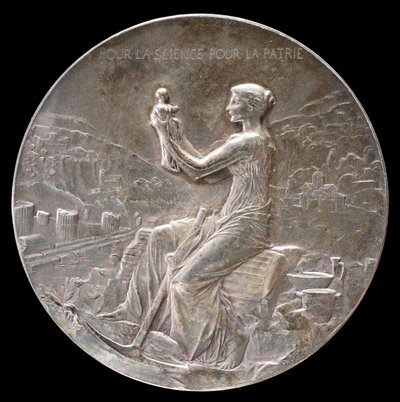 एथेंस के फ्रेंच स्कूल की पचासवीं वर्षगांठ के लिए पदक [आगे की ओर], 1898। द्वारा लुई ऑस्कर रोटी