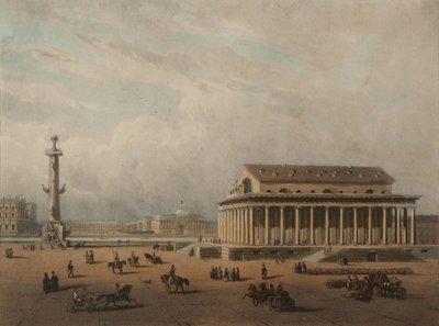 सेंट पीटर्सबर्ग में स्टॉक एक्सचेंज, 1840 के अंत में। द्वारा लुई पियरे अल्फोंस बिचेबोइस