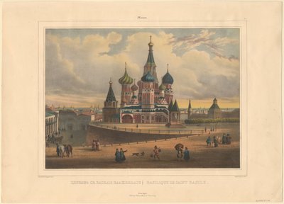 मास्को में बेसिल कैथेड्रल, 1845 द्वारा लुई पियरे अल्फोंस बिचेबोइस