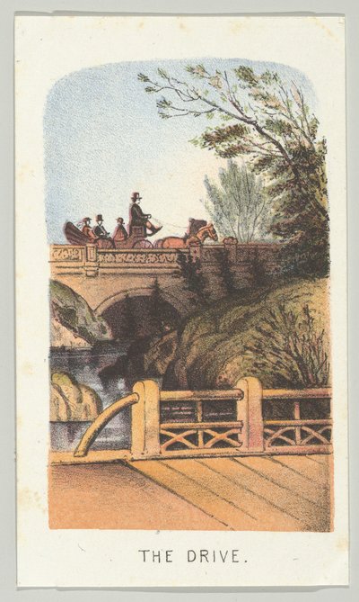 द ड्राइव, सीरीज़ से, व्यूज़ इन सेंट्रल पार्क, न्यूयॉर्क, भाग 2, 1864। द्वारा लुइस प्रांग