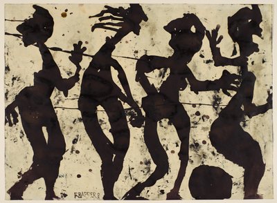 ब्रूस और फ्रैपर, छंद, सी। 1937-1942 (कागज पर तेल गुछे और स्याही) द्वारा Louis Soutter