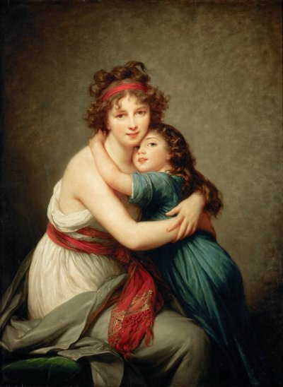 अपनी बेटी, जूली के साथ सेल्फ-पोर्ट्रेट, c. 1789. द्वारा Elisabeth Louise Vigee Lebrun
