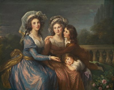 Marquise de Pezay, और Marquise de Rougé अपने बेटों एलेक्सिस और एड्रियन के साथ द्वारा एलिजाबेथ लुईस विगि लेब्रुन