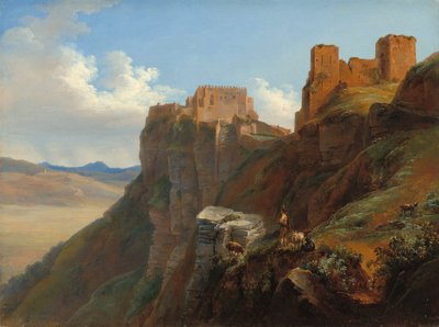 कैस्टेलो डि सैन गिउलिआनो का दृश्य, ट्रैपानी, सिसिली के पास, c. 18241826. द्वारा लुईस जोसेफिन साराज़िन डी बेलमोंट
