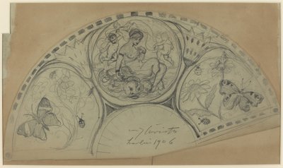 फैन डिज़ाइन [रेक्टो], शायद 1906। द्वारा लोविस कोरिंथ