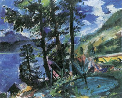 फव्वारे के साथ Walchensee द्वारा Lovis Corinth
