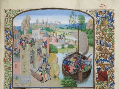 ऑडेनार्डे 1380, सीए 1470-1475 में गेन्ट व्यापारियों का नरसंहार। द्वारा Loyset Liedet
