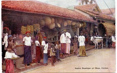 देशी बुटीक या दुकान, सीलोन, c.1900-20 (हाथ से रंग वाली तस्वीर) द्वारा Ltd. Ceylon Plâté