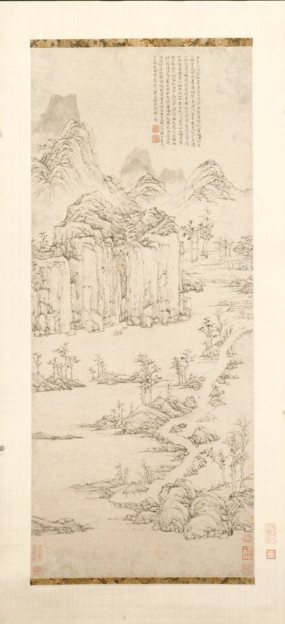 न ज़ान [1301-1374], 1567 के बाद माउंटेन और स्ट्रीम लैंडस्केप में डॉयट रिट्रीट। द्वारा लू ज़ी