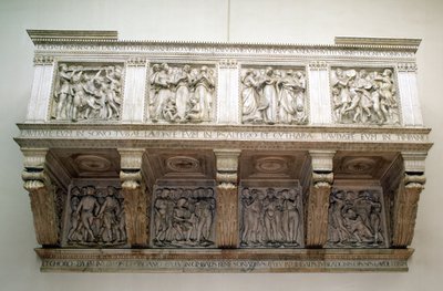 पुनर्निर्मित कैंटोरिया, c.1432-8 (संगमरमर) द्वारा Luca Della Robbia