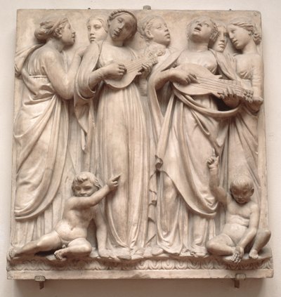 गायन स्वर्गदूतों, कैंटोरिया से राहत, c.1432-38 (संगमरमर) द्वारा Luca Della Robbia
