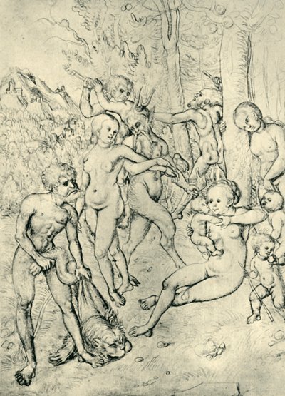 व्यंग्य और अप्सराएँ, 1520-1530, 1943। द्वारा लुकास क्रैंक द एल्डर