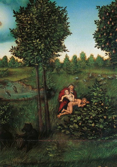 स्वर्ग का विवरण, c.1530 (पैनल पर तेल) द्वारा लुकास द एल्डर क्रैनाच