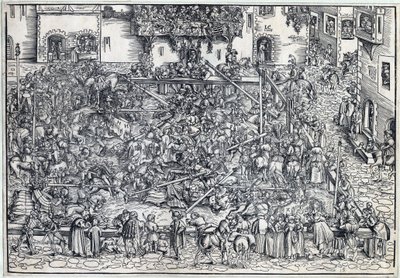 टूरनोई - टूर्नामेंट - क्रैनाच, लुकास, द एल्डर (1472-1553) - 1509 - वुडकट - 26,4x38 - निजी संग्रह द्वारा लुकास द एल्डर क्रैनाच
