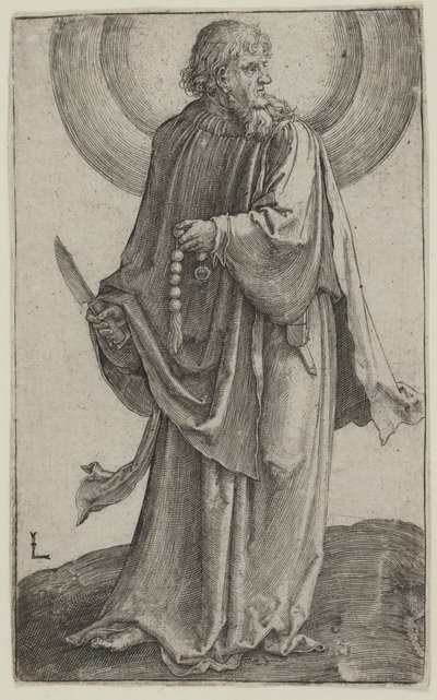 सेंट बार्थोलोम्यू, c.1511 (उत्कीर्णन) द्वारा लुकास वैन लेडेन
