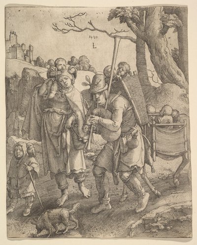 भिखारियों Eulenspiegel, 1520। द्वारा लुकास वैन लेडेन