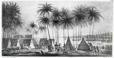 जी लैंग्ल्यूम (fl.1822-40) 1822 द्वारा उत्कीर्ण &39;दुनिया भर की यात्रा&39; से सैंडविच द्वीप में हनौरौर का बंदरगाह द्वारा लुडविग चोरिस