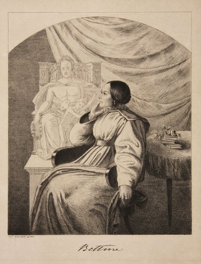 लेखक बेट्टिन वॉन अर्निम 1785-1859, नी ब्रेंटानो, 1838 का पोर्ट्रेट। द्वारा लुडविग एमिल ग्रिम