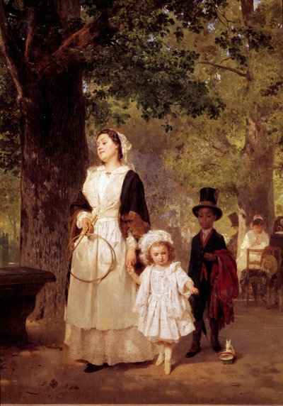 Tuileries गार्डन के लिए चलना। लुई नॉस द्वारा चित्रकारी (1829 - 1910) द्वारा लुडविग नॉस