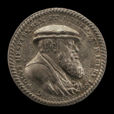 चार्ल्स वी, 1500-1558, स्पेन के राजा 1516-1556, पवित्र रोमन सम्राट 1519 [सामने], 1542। द्वारा लुडविग नेफहरर