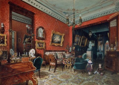 एक लिविंग रूम, 1840s द्वारा लुडविग प्रेमाजी