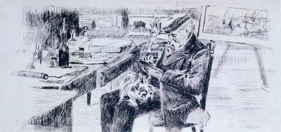 लुइगी लेवी (1858-1860 - 1939) द्वारा चित्रकार, जियोवानी फतोरी का चित्र, चित्र द्वारा लुइगी लेविस