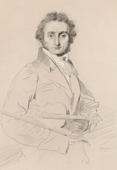 निकोलो पगनीनी का पोर्ट्रेट 1782-1840, 1830। द्वारा लुइगी कालमत्ता