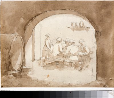 एक सराय का इंटीरियर (वाटरकलर, सीए 1820) द्वारा लुइगी गैरीबो