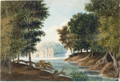 नदी और विला के साथ लैंडस्केप (वाटरकलर, c.1825) द्वारा लुइगी गैरीबो